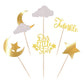 24 Pack Little Star Cupcake Toppers Glitter Moon Cloud Cupcake Picks Twinkle Star Baby Shower Kids Birthday Wedding Party Cake Decorations Supplies Gold