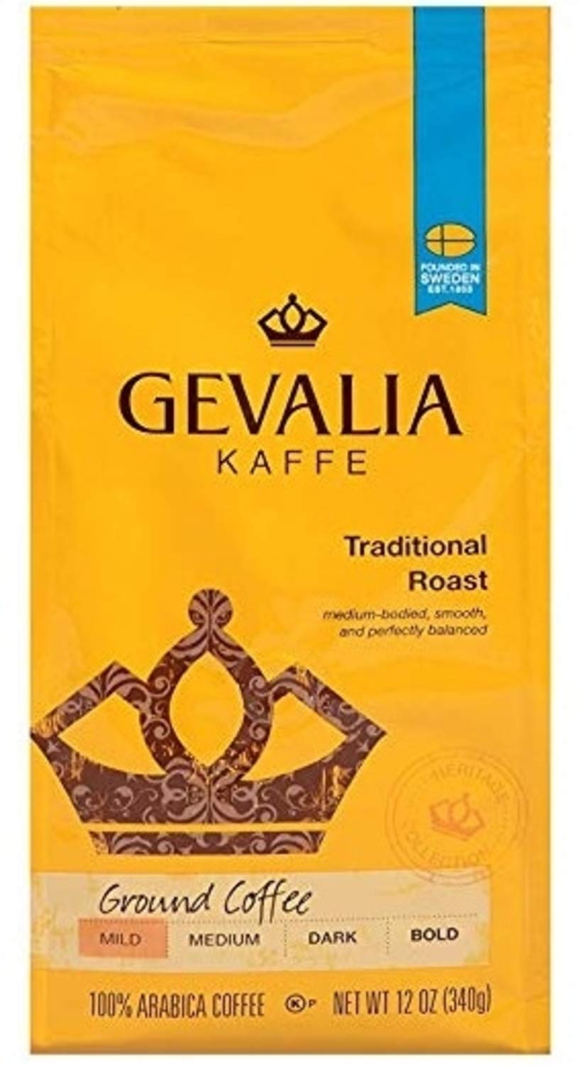 Gevalia Traditional Light Roast Ground Coffee (12 oz Bags (Pack of 6))