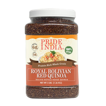 Pride Of India - Organic Royal Red Bolivian Quinoa - Protein Rich Whole Grain Jar, 3.3 Pound (1.5 Kilo) Jar (2.2 Pound + 50% Ext