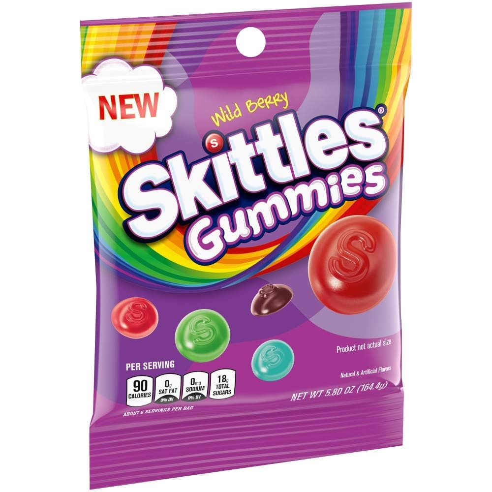 Skittles Gummies Variety Pack (Sour, Original, & Wild Berry) (Pack Of 6) Variety Pack