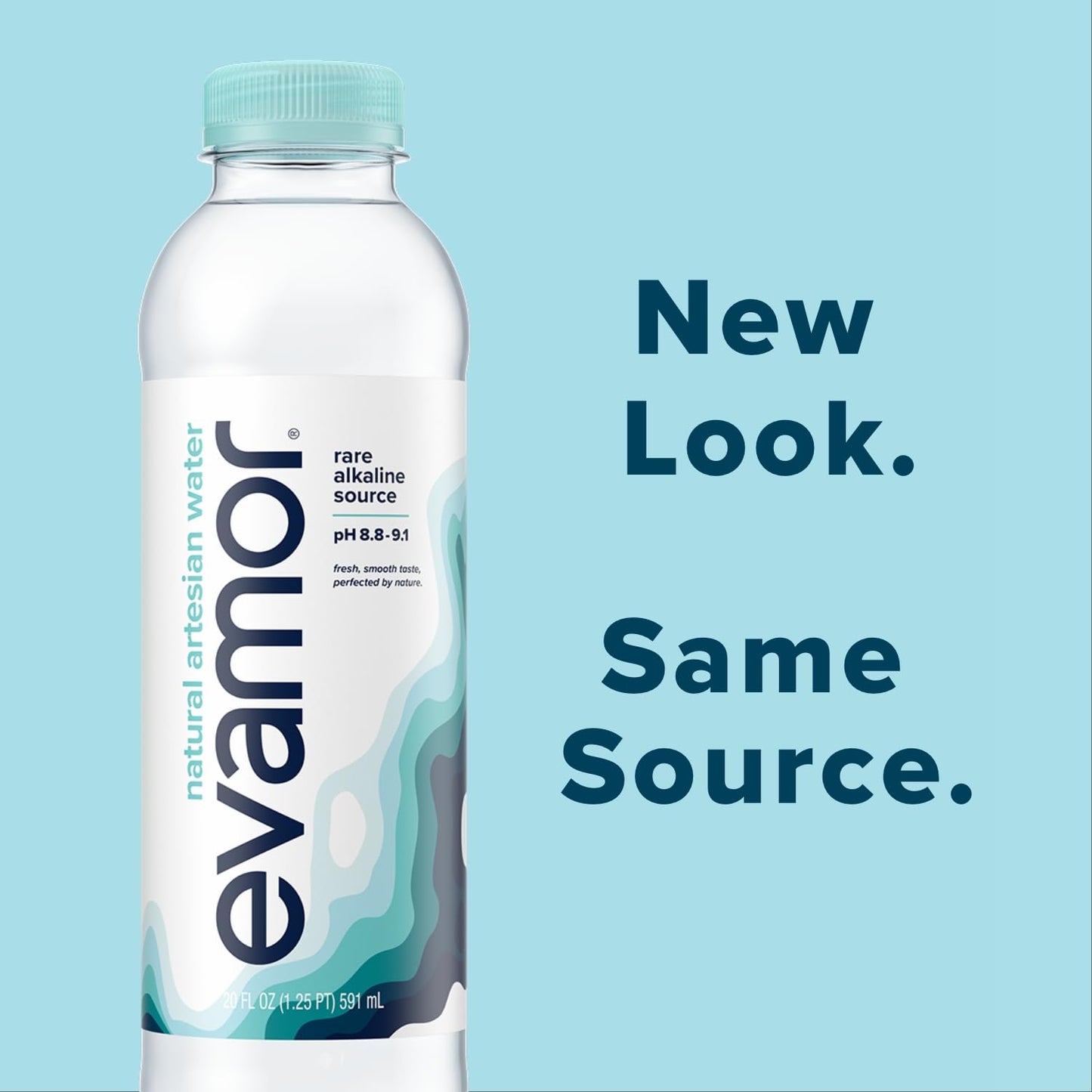 EVAMOR Natural Alkaline Artesian Water, 64 Fl Oz (Pack of 6), Plastic, No Color