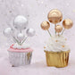 DISIWENE Mini Balloon Cake Toppers 25 PCS Gold Foam Decorations for Birthday, Wedding, Anniversary, Valentines Party