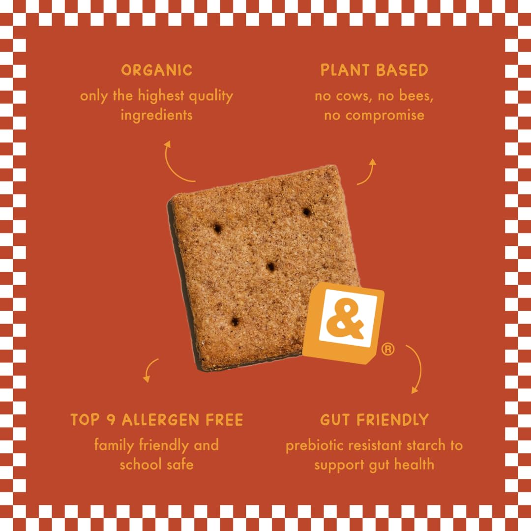 Fair & Square Gluten Free Graham Crackers Powered By Gut Friendly, Prebiotic Banana Flour | Organic, Vegan, Dairy Free, Allergen