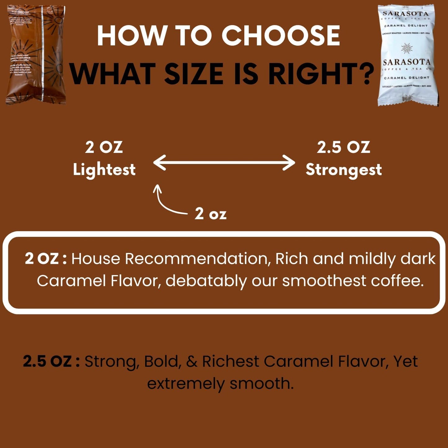 SARASOTA COFFEE & TEA CO. Gourmet Medium Roast Coffee Ground Packets, Salted Caramel, 2 Ounce Bags, Pack of 12