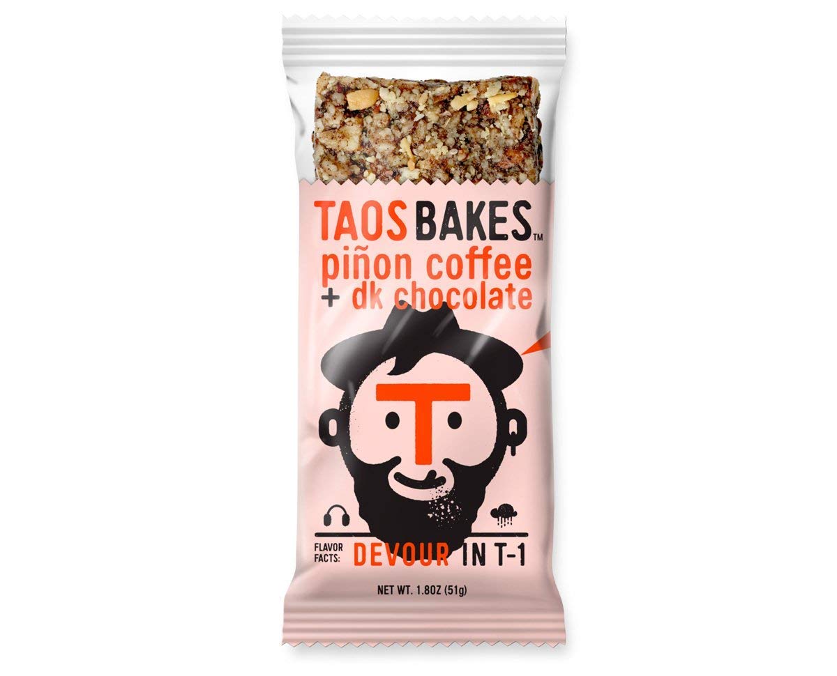 Taos Bakes Snack Bars - Pion Coffee + Dark Chocolate - Gluten Free  Non-Gmo Healthy Granola Bars - Nutritious & Delicious Baked Bars - 1.8Oz