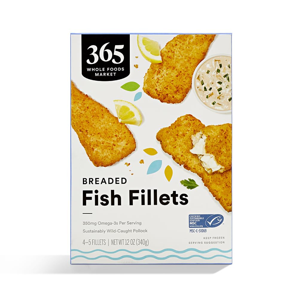 365 Everyday Value Wild Caught Breaded Fish Fillets (Frozen), 12 oz