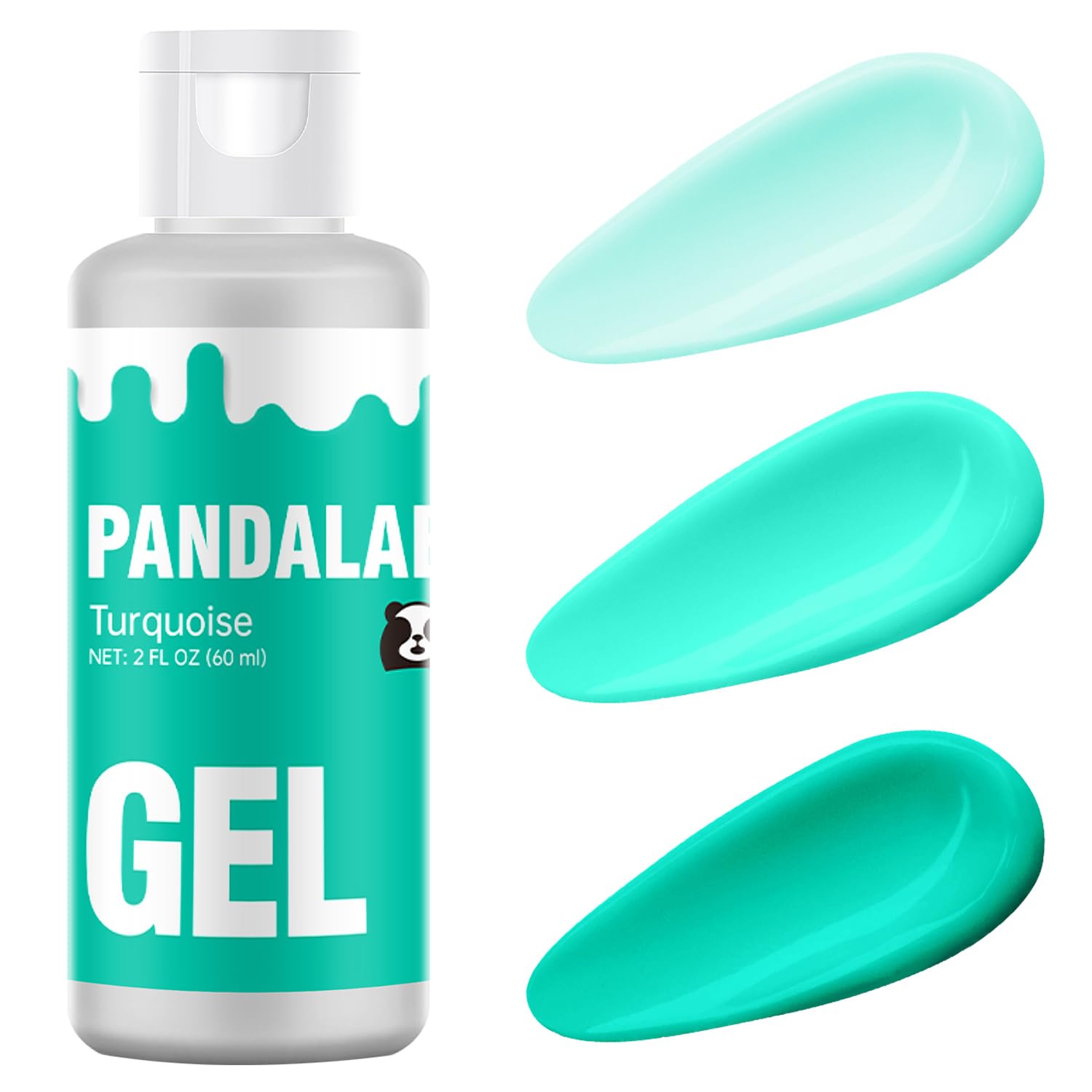 Turquoise Gel Food Coloring - Pandalab 2 Ounce High Concentrated Food Dye for Baking, Cake, Cookie, Fondant, Icing, Easter Egg, 