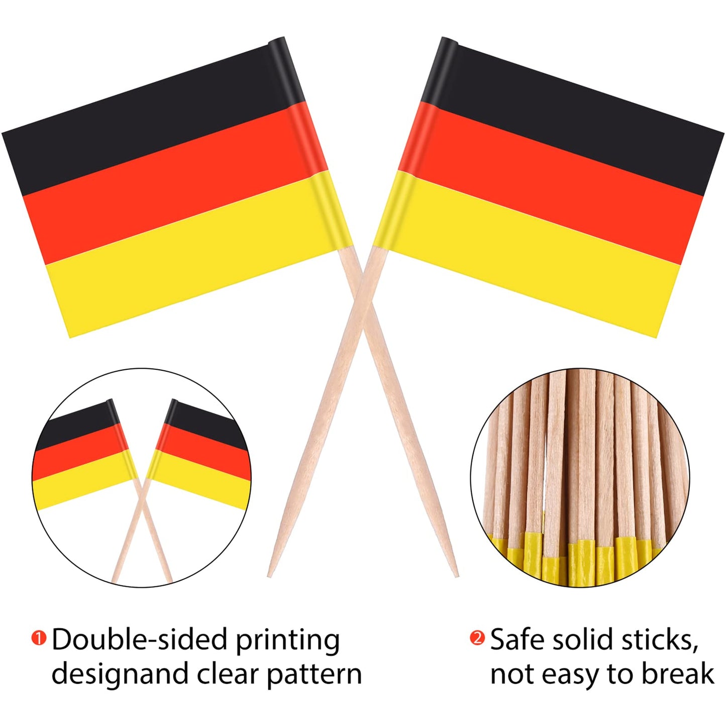 100 Pieces Oktoberfest Picks Party Accessory, Disposable Bavarian Flag Cupcake Topper Decoration in the Style of an Oktoberfest
