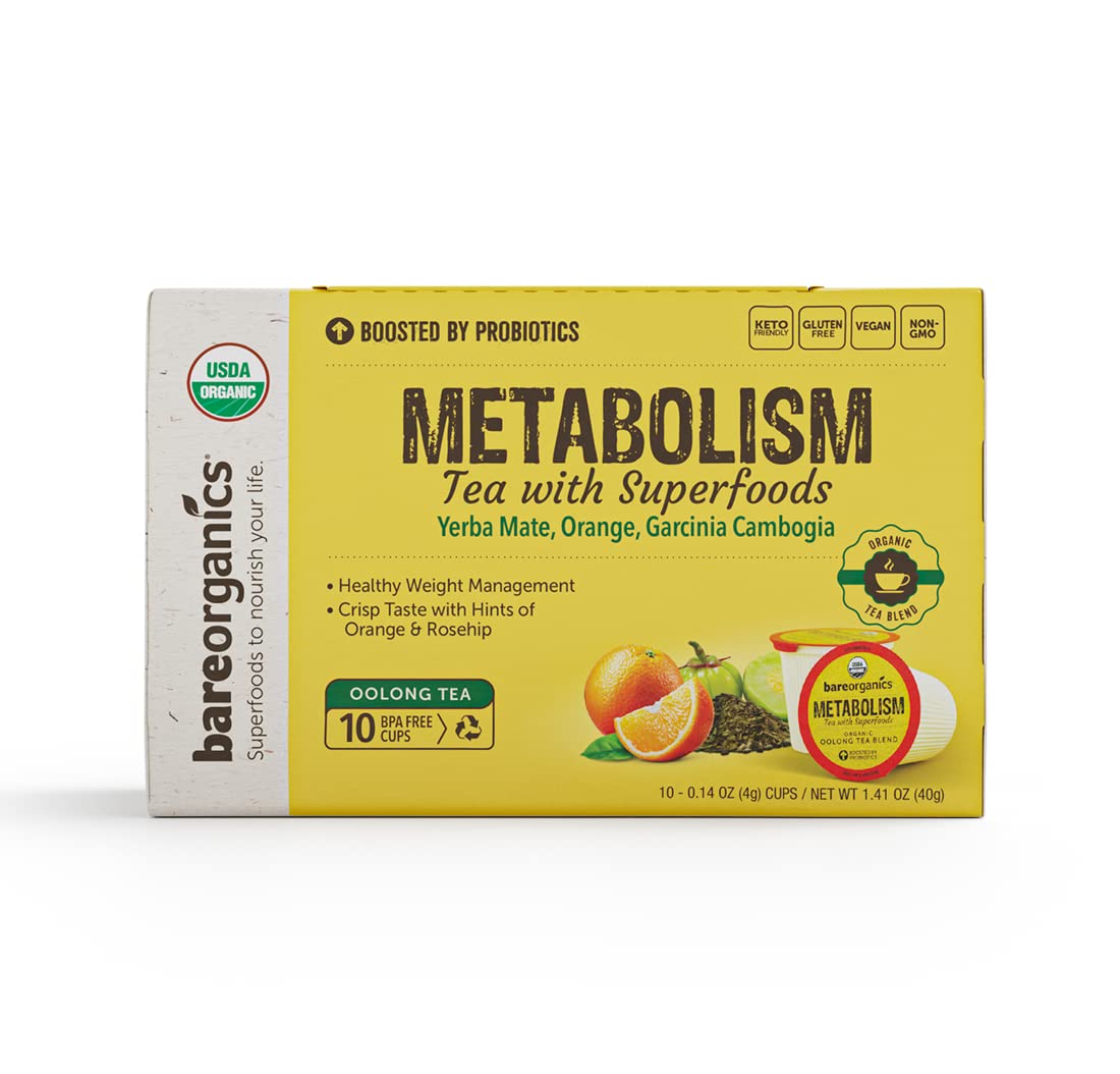 Metabolism Tea - Organic with Superfoods and Probiotics - 6 Pack