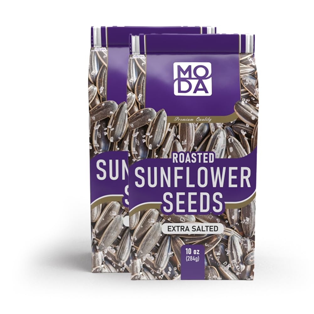 Moda Sunflower Seeds Roasted and Extra Salted 10oz/284g (Two pack, Extra Salted)