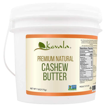 Kevala Cashew Butter - 7 lb - 3175 gr - Cashew Butter No Sugar Added - Spreadable Butter - Cashew Nuts Spread - Roasted Cashews 