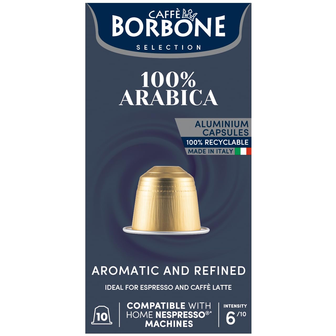 Caff Borbone 100% Arabica Aluminum Units Compatible With Nespresso Oriflavor Blendal Machines  Medium Roast  50 Count