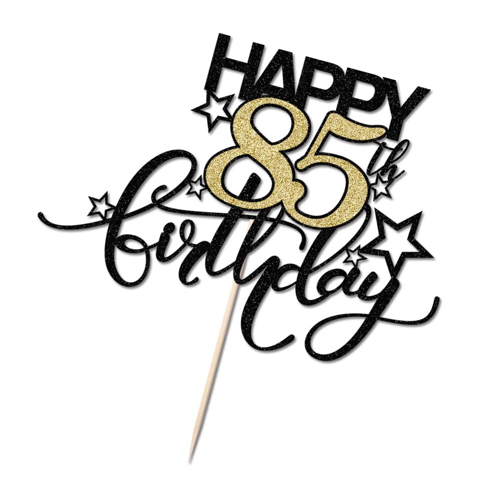 Bekaterea Happy Birthday Cake Topper,Black Font Golden Numbers 18Th Birthday Cake Decoration,Hello 18, Cheers To 18 Years/18Th A