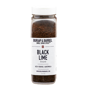 Burlap & Barrel Ground Black Lime Seasoning - Tart & Savory for Meats & Veggies - 16oz Plastic Container