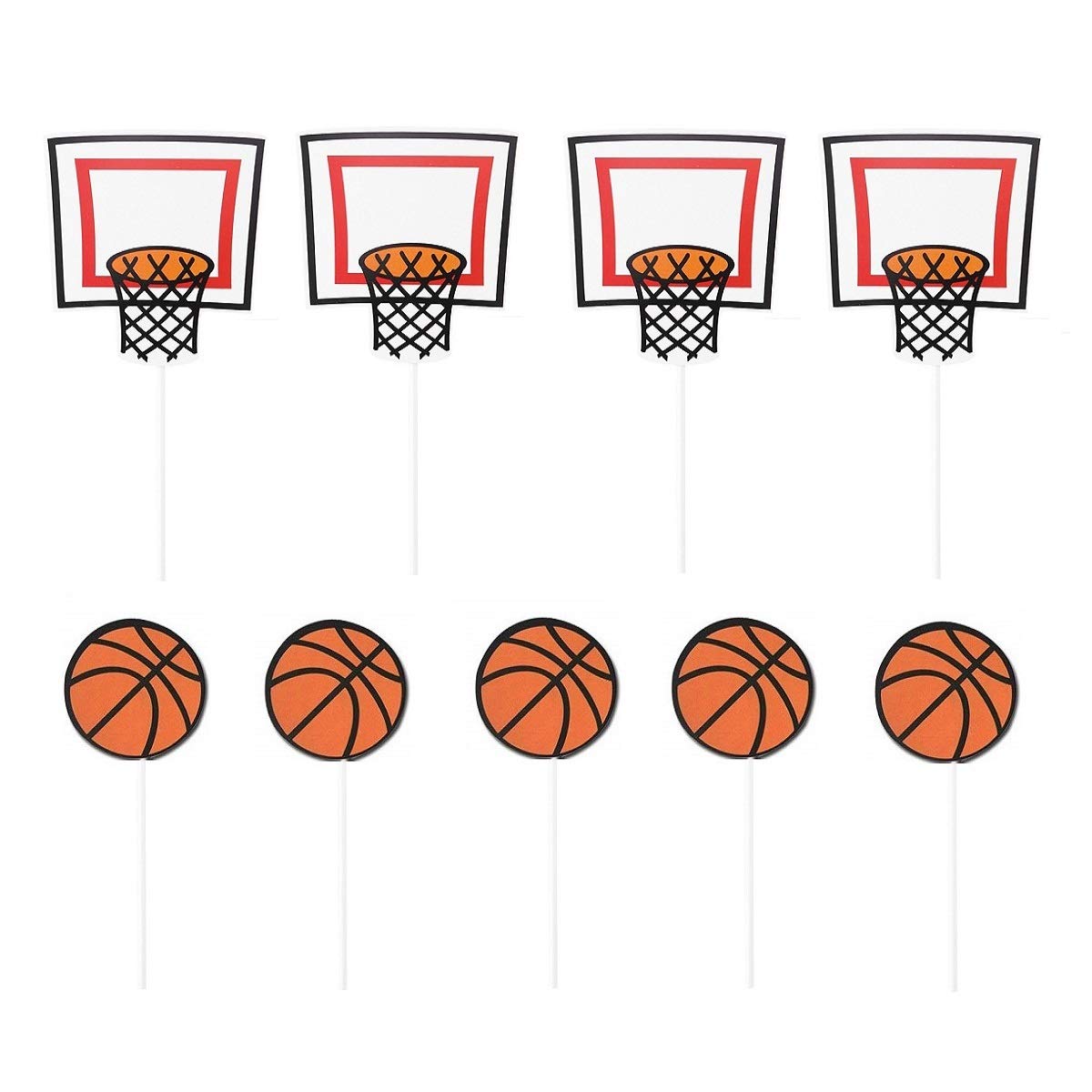 Janou Basketball Sports Cupcake Toppers Cake Picks Decoration Birthday Baby Shower Wedding Party Suppliers Pack 20Pcs