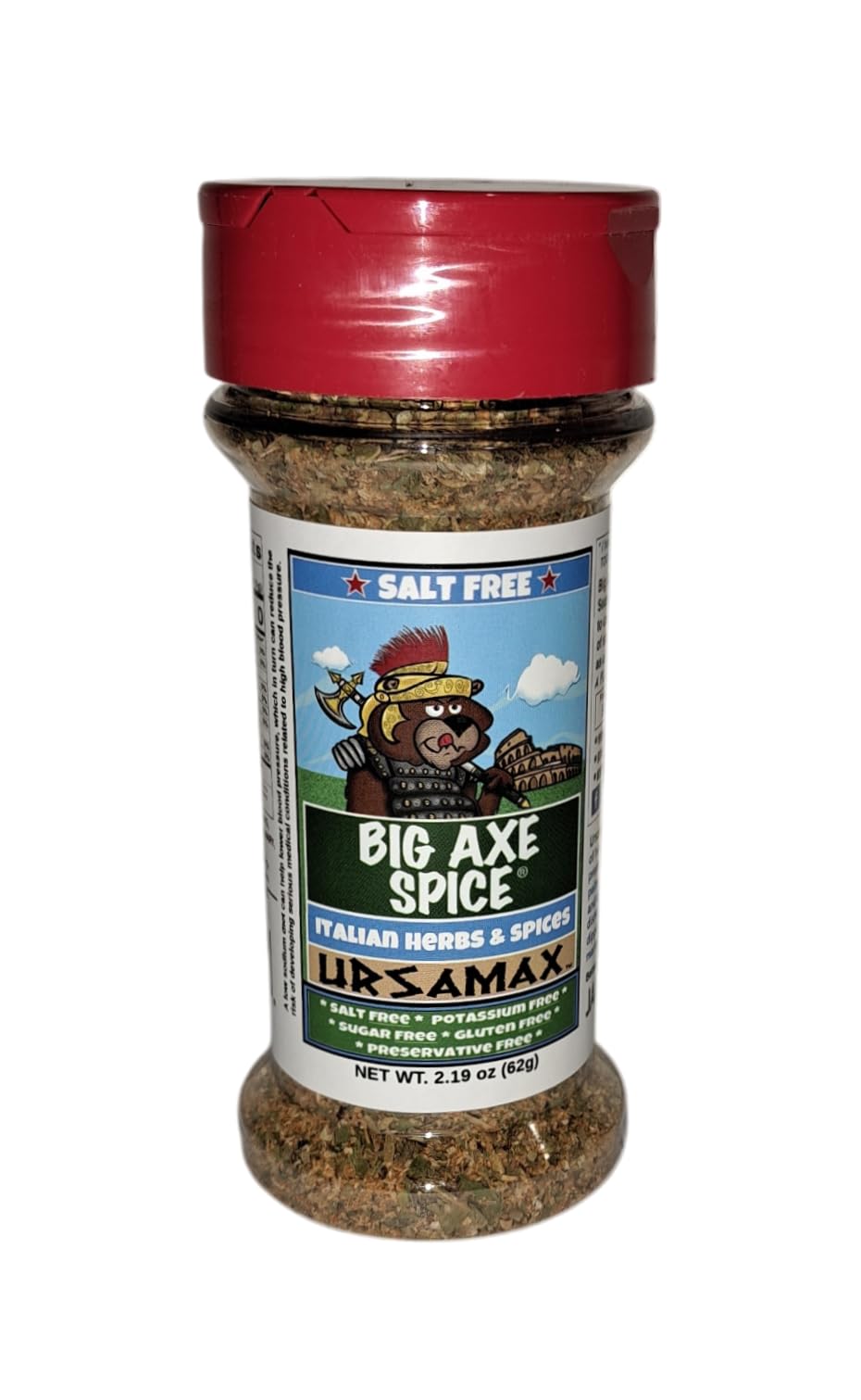 Big Axe Spice URSAMAX - Italian/Mediterranean Seasoning Salt Free, Gluten Free, Sugar Free, Preservative Free - Vegetarian - Veg
