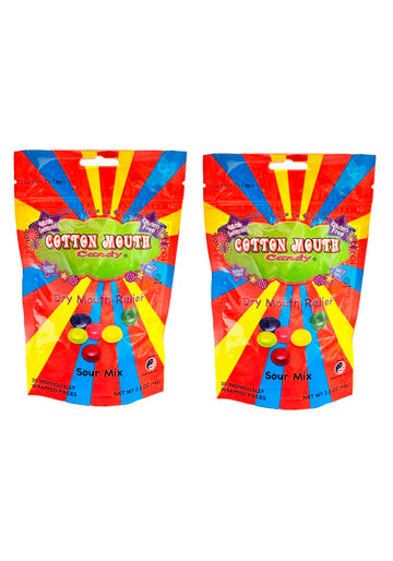 Cotton Mouth Candy Dry Mouth Relief Sour Mix 3.3 Ounce Bag (2 Bags) | Relieves Dry Mouth & Increases Saliva Production, Sugar Free, Gluten Free, Delicious Sour Flavor, Individually Wrapped, 30 Ct