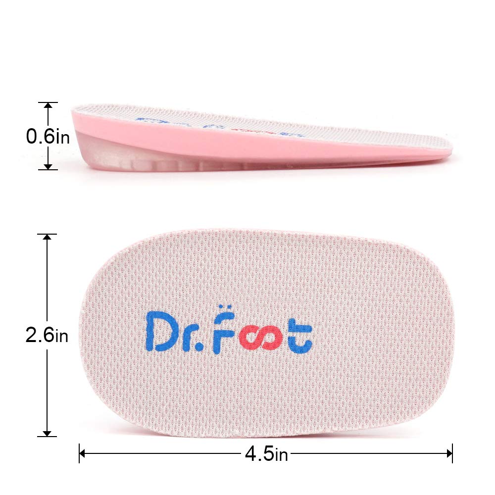 Dr. Foot'S Height Increase Insoles, Heel Cushion Inserts, Heel Lift Inserts For Leg Length Discrepancies (0.6'' Height)