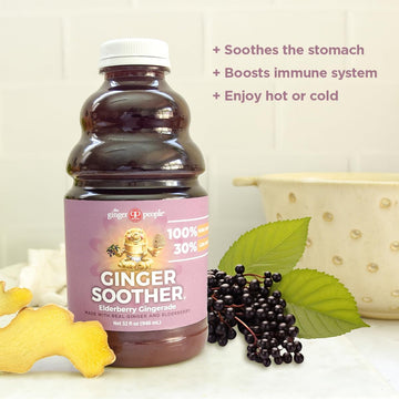 The Ginger People Elderberry Gingerade, Premium Quality Juice, 32 Fl Oz, Pack of 1