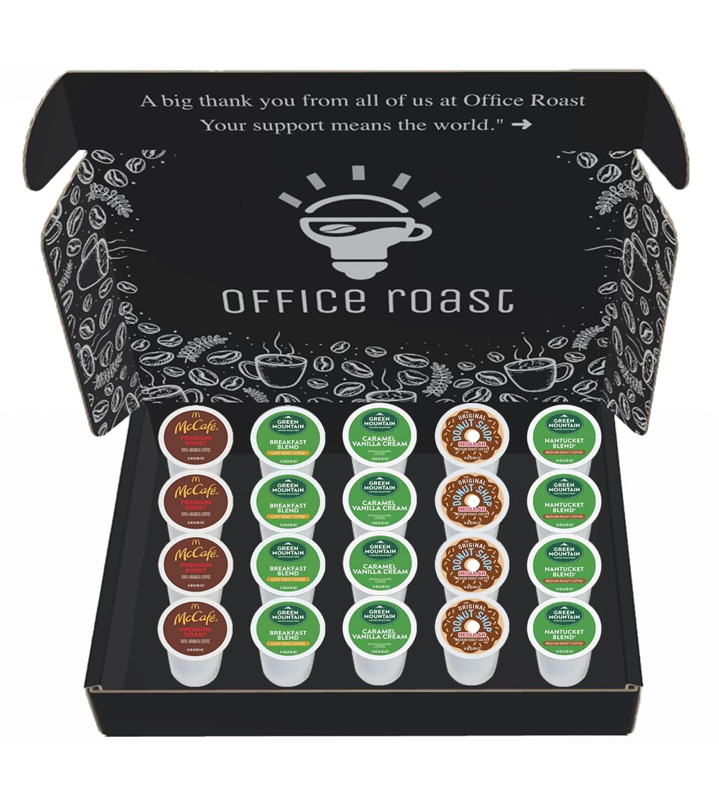 Famous Brands K-Cups Variety Pack | Gift Box | Single Serve Pods | Assorted Pack By Office Roast | Compatible With Keurig | 20 C