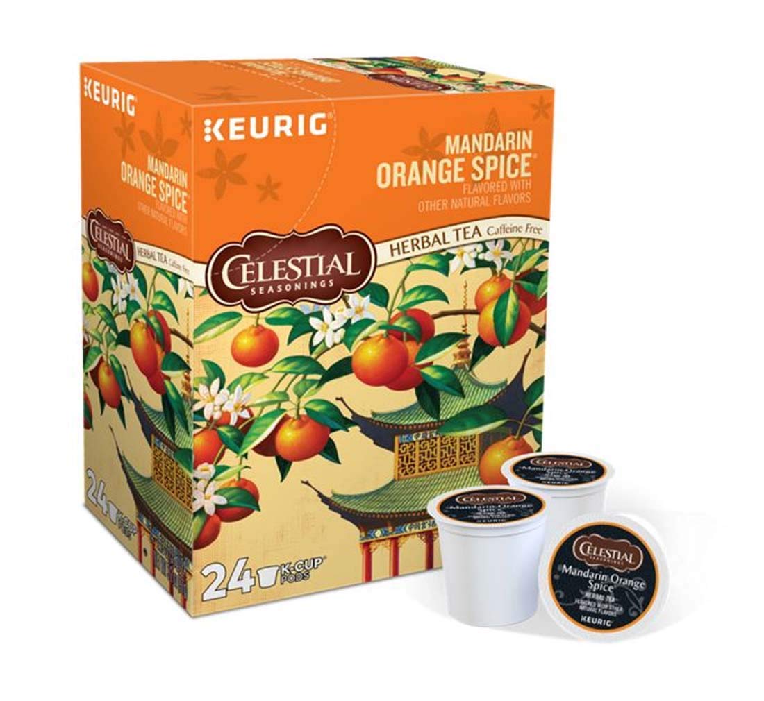 FIAHNG Keurig Tea Pods - Mandarin Orange Spice Herbal Tea - 24 Count K-Cups - Compatible with Twinings, Chai, Celestial, Tazo, Diet Snapple