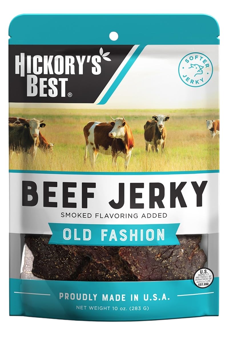 Hickory's Best Old Fashion Beef Jerky 10 oz (Pack of 1) | Soft & Tender | USA Made | High Protein | Low Fat | Zero Trans Fat | N