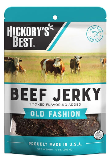 Hickory's Best Old Fashion Beef Jerky 10 oz (Pack of 1) | Soft & Tender | USA Made | High Protein | Low Fat | Zero Trans Fat | N