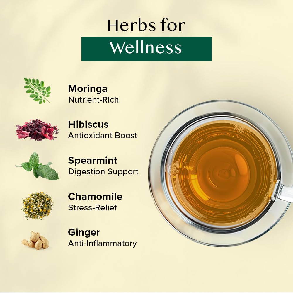 VAHDAM Herbal Tea Sampler - Caffeine-Free, Non-GMO, 36 Tea Bags, 6 Flavors, Assorted Tea Gift Set