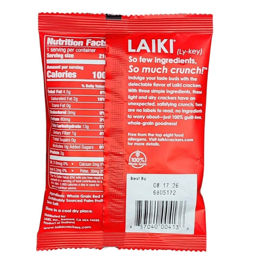 LAIKI Gluten Free Rice  ers - Low Sodium Vegan Snack - 0.74 Ounce Pack of 30 - NON-GMO, Seed Oil Free, Diabetic Friendly