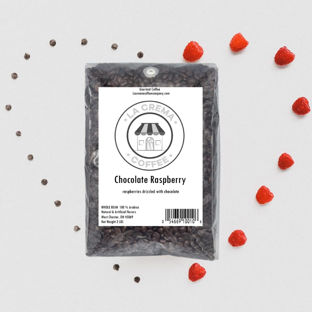 La Crema Coffee Chocolate Raspberry, 32 Ounce, Allergen Free, Gluten Free, Sugar Free, Freshly Roasted, Model SYNCHKG065156