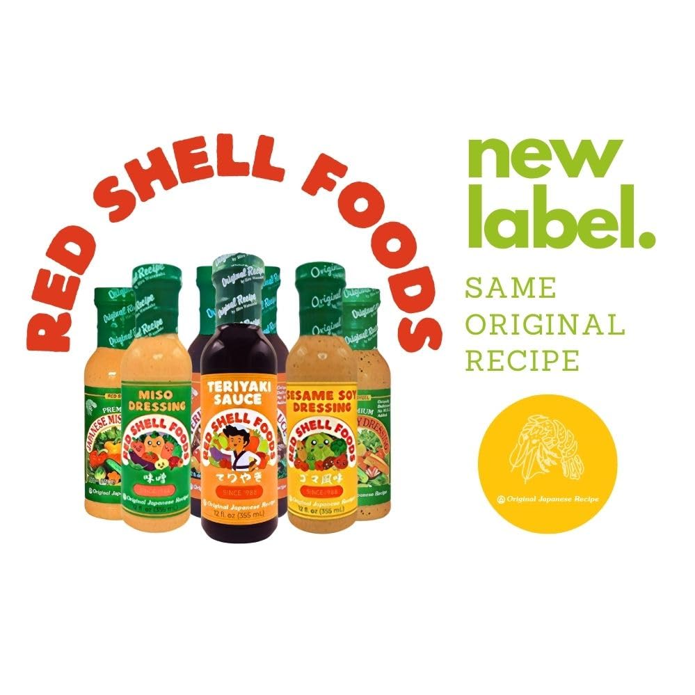 Red Shell Miso Dressing, 12 Fl Oz (Pack of 3) - Authentic Japanese Flavor, Perfect for Salads and Marinades