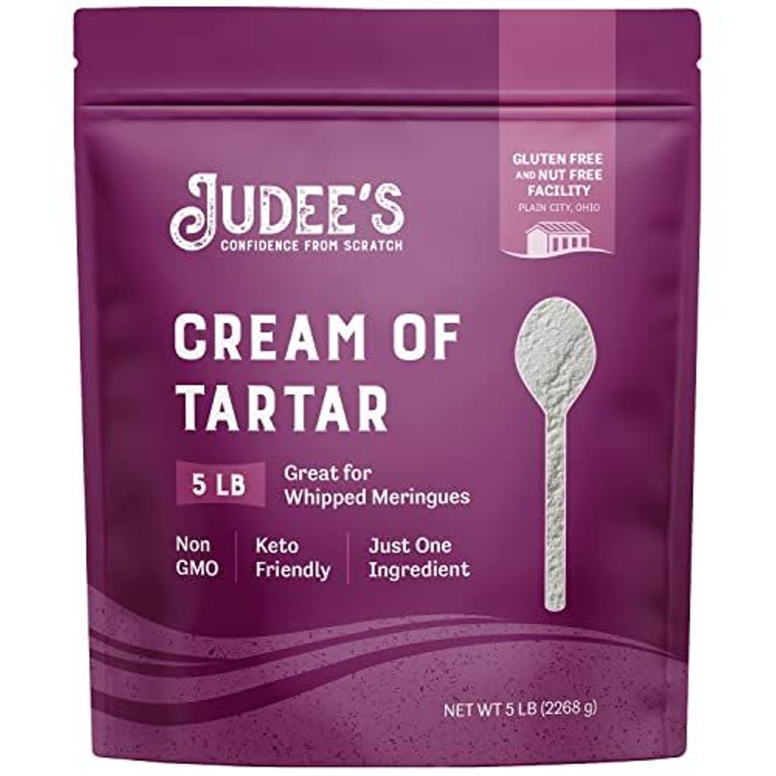 Judees Gluten Free Cream of Tartar Powder - Meringue Powder Substitute - 80 Ounce - Keto Baking & Gluten Free Desserts