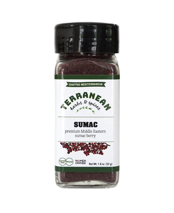 Terranean Herbs & Spices Sumac Seasoning Blend, 1.8 oz Shaker, Gluten Free and Vegan, Premium Middle Eastern Sumac Berry