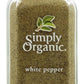 Simply Organic White Pepper, 2.86-Ounce Jar, Lightly Flavor Sauces, Fish, Chicken & Potato Dishes, Milder Earthy Flavor