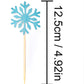 Putwo 20 Counts Wedding Cake Decorating Frozen Cupcake Toppers Toothpicks, Sliver/Blue/Snow
