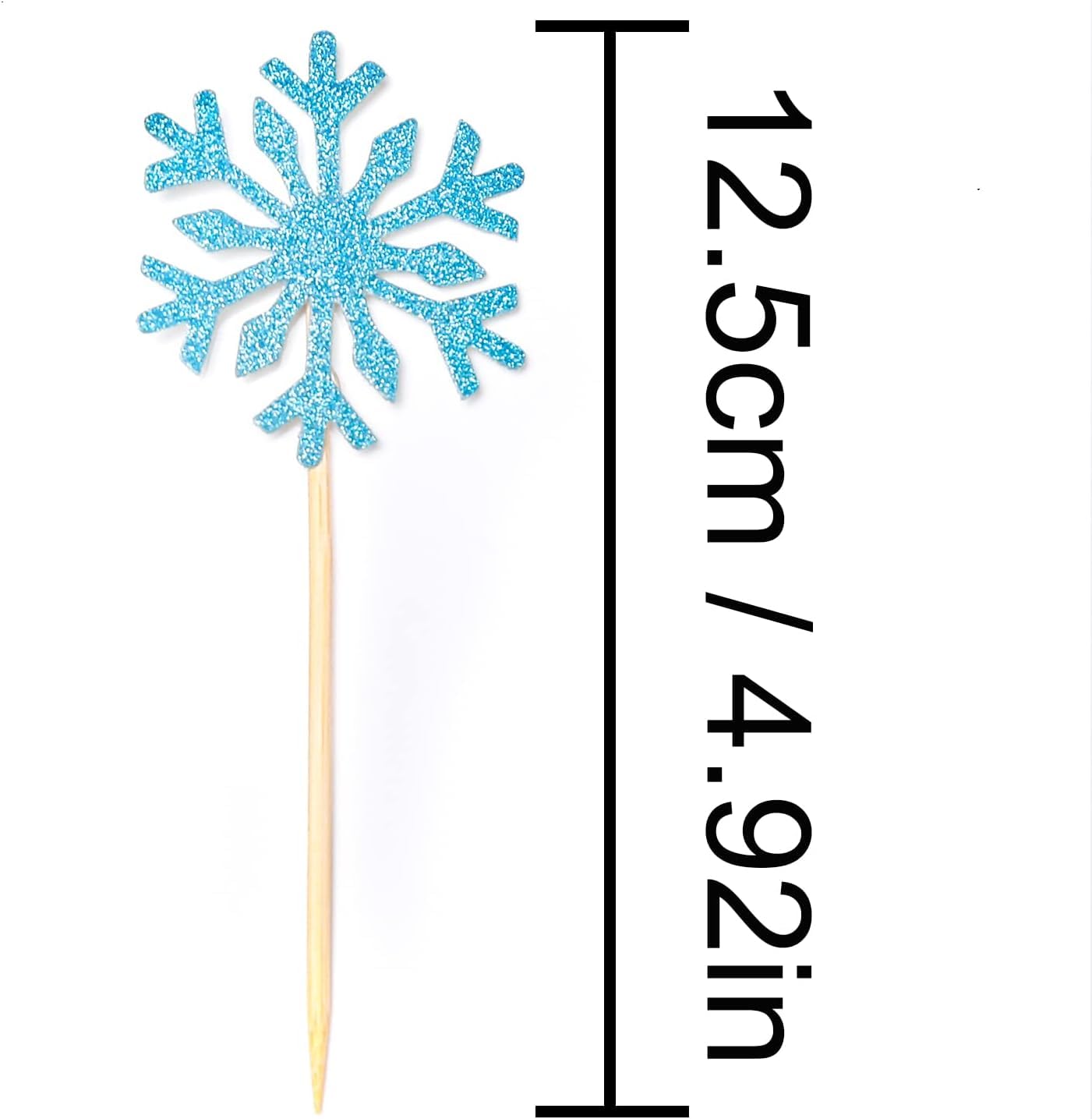 Putwo 20 Counts Wedding Cake Decorating Frozen Cupcake Toppers Toothpicks, Sliver/Blue/Snow