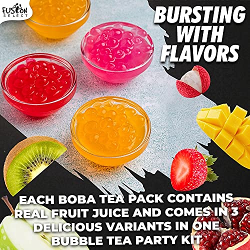 Fusion Select Raspberry Popping Boba Pearls for Fruit Tea Dessert Toppings, 450 Grams