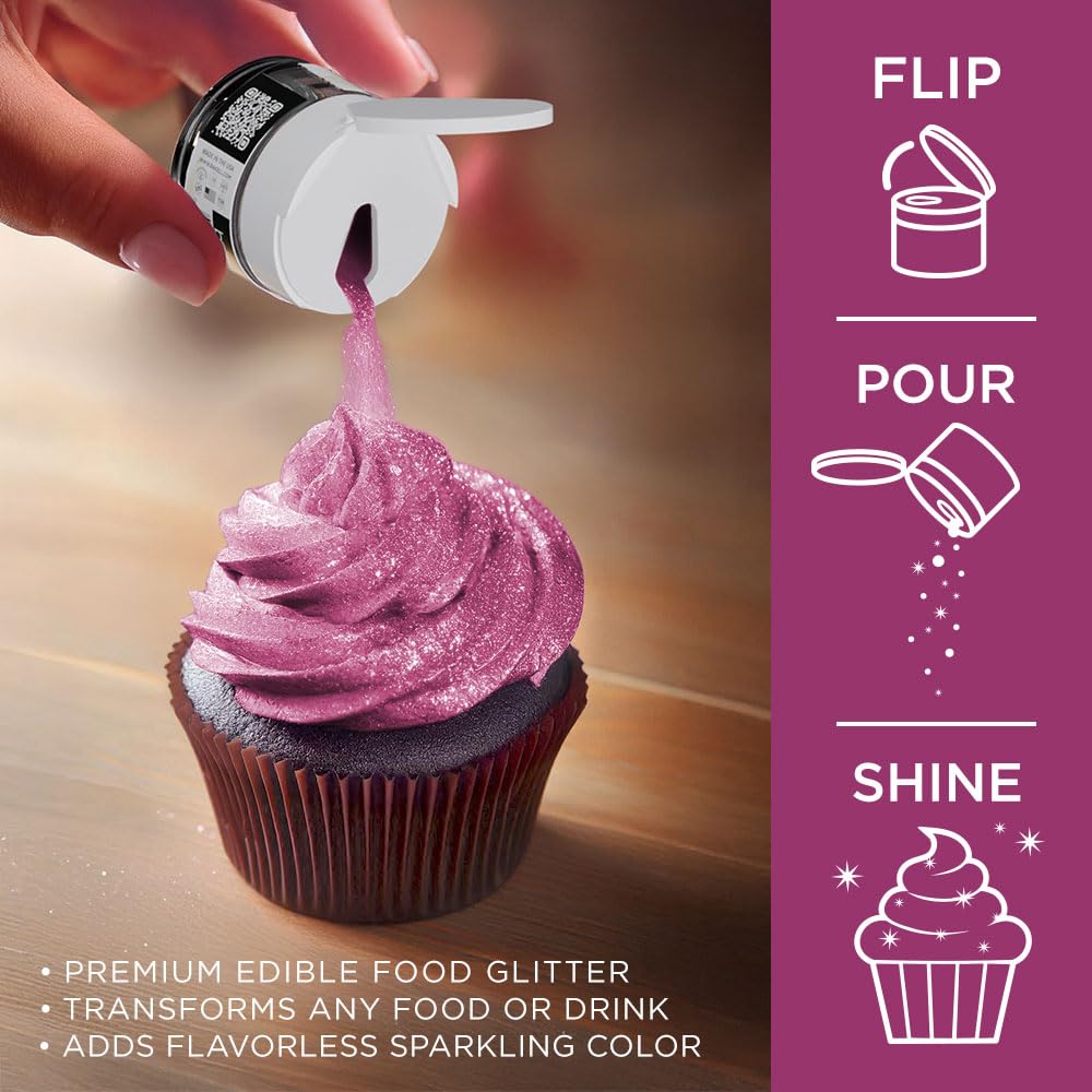 Bakell - Cranberry Tinker Dust (5G, 1X Jar) Edible Glitter For Food, Desserts, And Beverages!