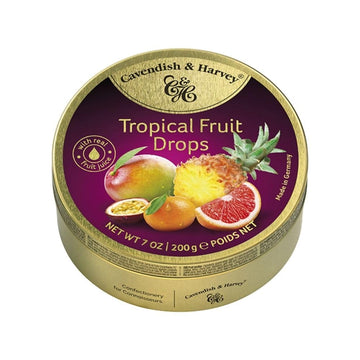 Cavendish & Harvey | Tropical Fruit Hard Candy Drops | 7 Ounce Tin