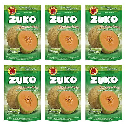 ZUKO Cantaloupe Instant Powder Drink, Family Pack, No Sugar Needed, Vitamin C, 14.1 Oz (Pack of 6)