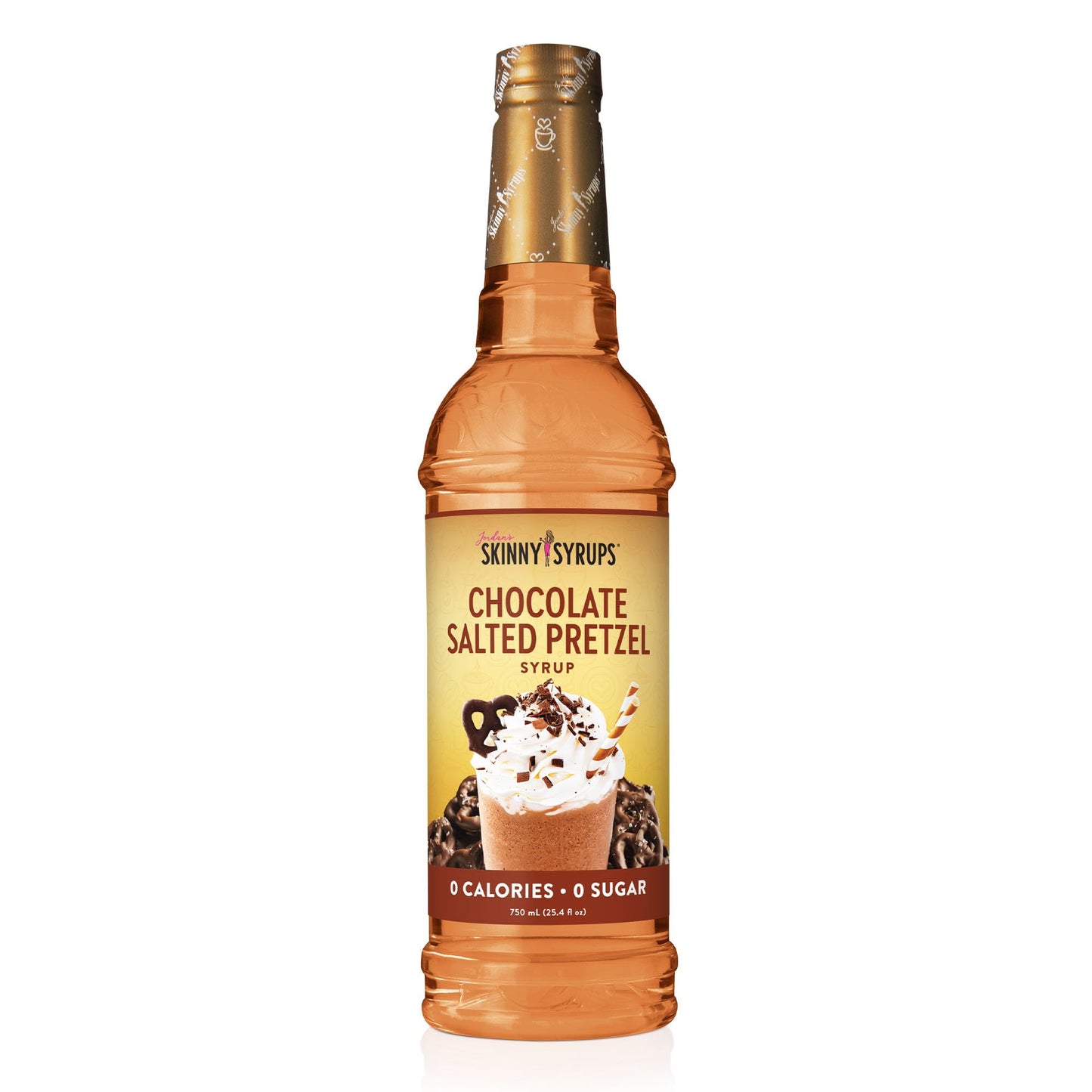 Jordans Skinny Syrups Sugar Free Coffee Syrup, Chocolate Covered Pretzel, 25.4 Fl Oz, Gluten Free, Keto Friendly