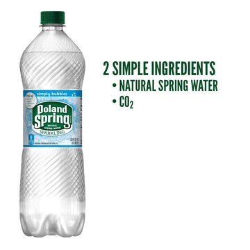 Poland Spring Sparkling Water, Simply Bubbles, 33.8 Oz. Bottle