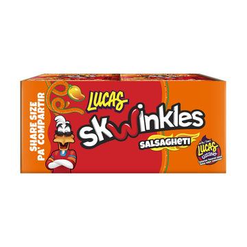 Lucas Salsagheti Mango Flavored Hot Candy Strips And Tamarind Flavored Sauce, King Size 2.4 Oz - 6 Pieces Pack For Treats, Snack
