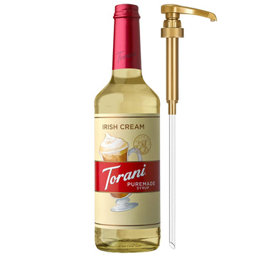 Torani Puremade Syrup  Irish Cream Flavoring For Drinks  Glass Bottle With Pump Included  25.4 Fl Oz