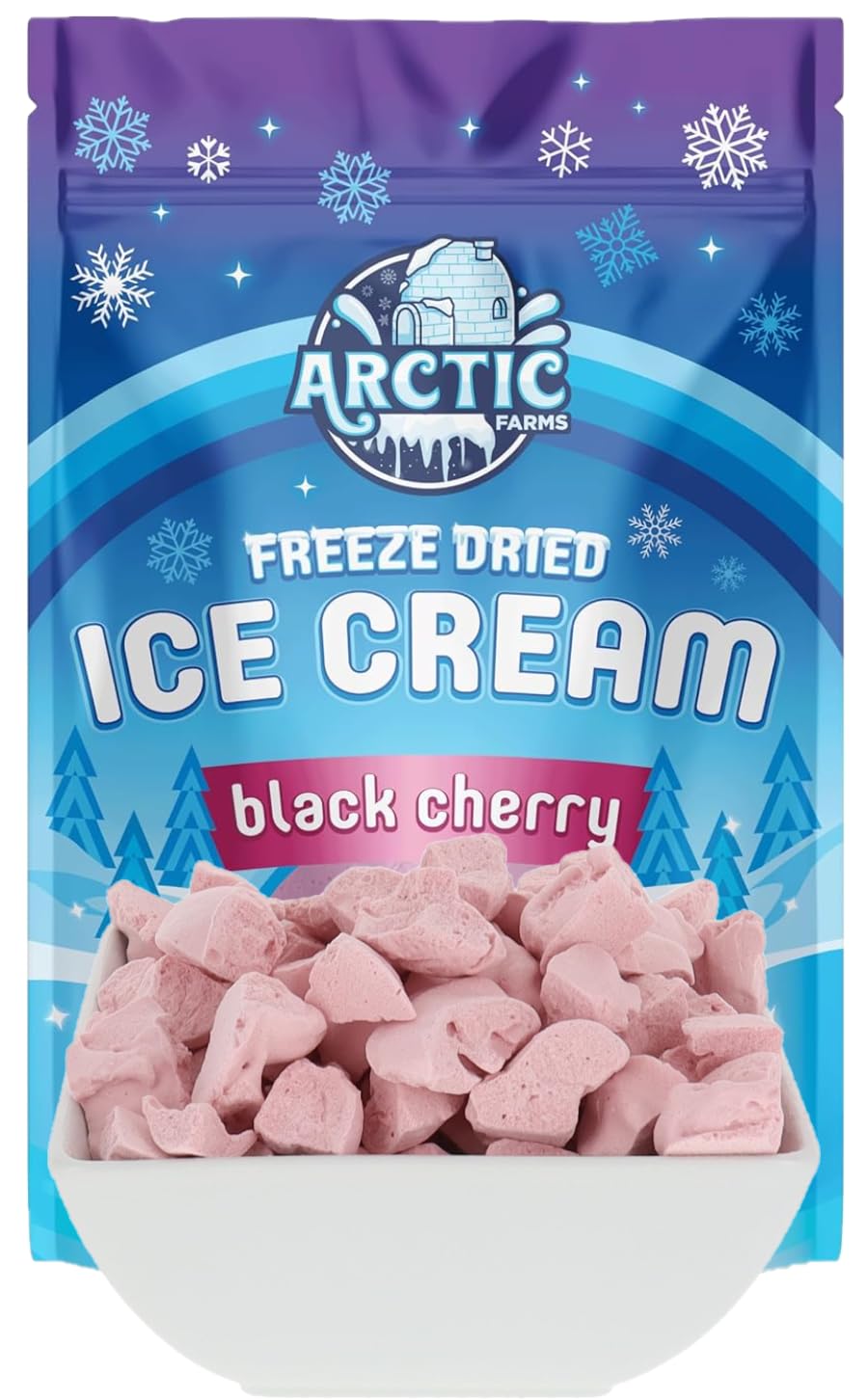 Arctic Farms Freeze Dried Ice Cream Bits Bagged And Boxed - Does Not Melt (Black Cherry) (2.5Oz)