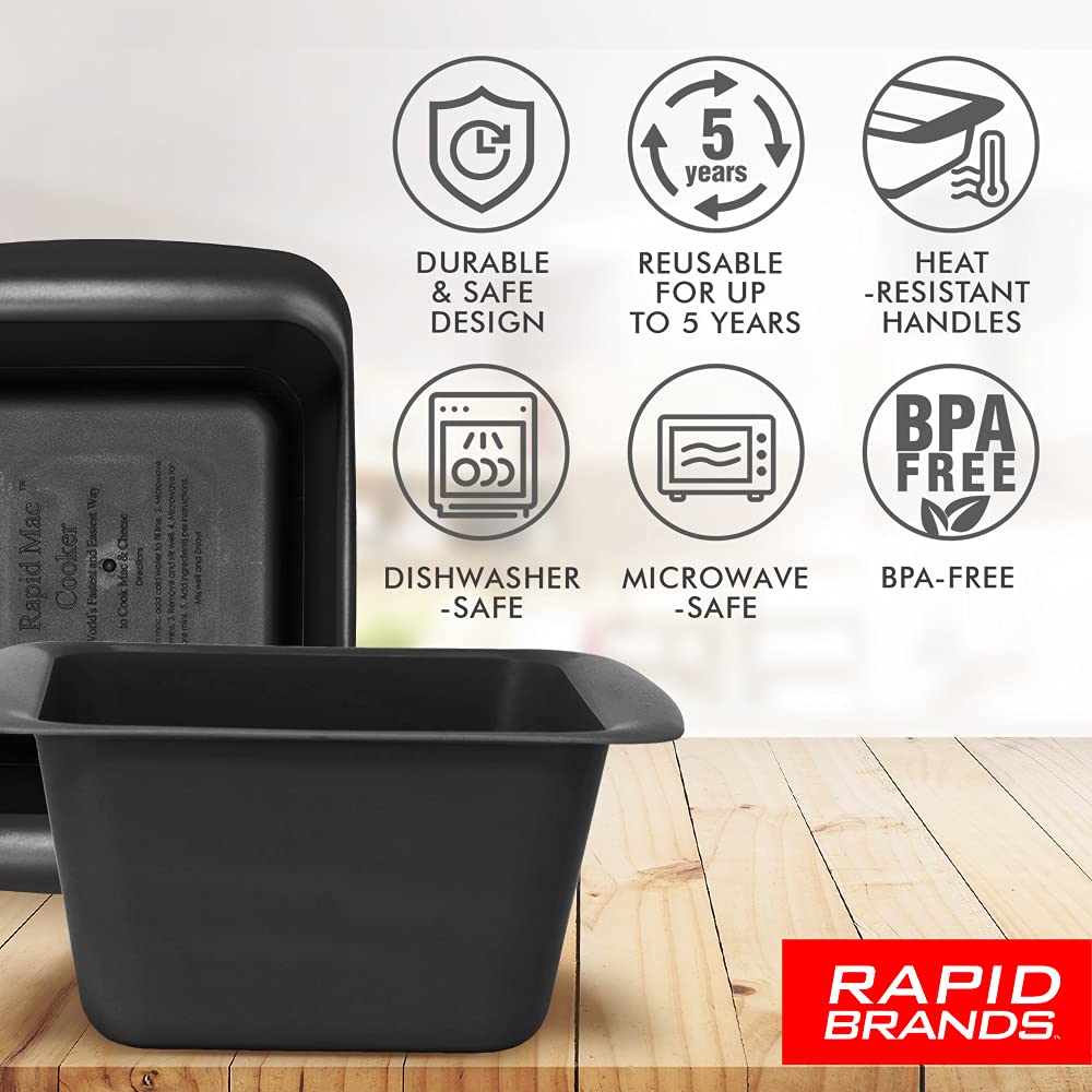 Rapid Brands Microwave Macaroni & Cheese Cooker, 1-Pack, Dishwasher Safe, BPA-Free, White, Model RMC-1001-WHT