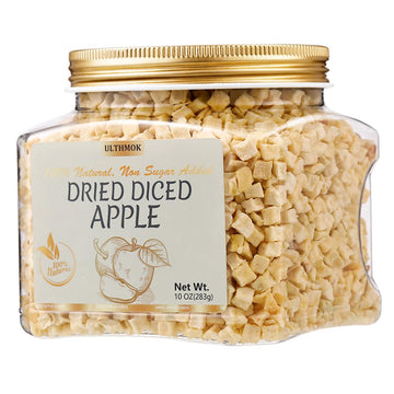 Premium Dried Diced Apples,10 Oz /283g,1 Ingredient Made with 100% Natural Apple, No Sugar Added Dehydrated Apple, No Additives 