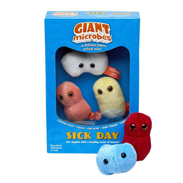 Giantmicrobes Sick Day Themed Gift Box - Learn About These Common Germs With This 5 Piece Box Set Of 3'' Keychains, Uniquely Edu
