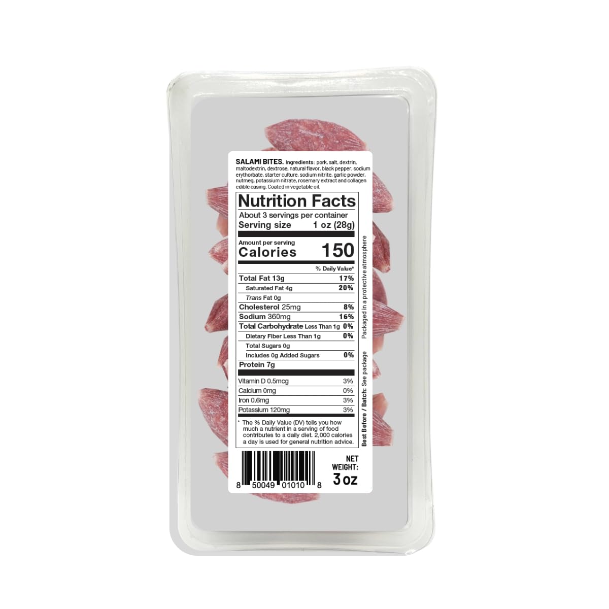 Goikoa Salami Bites | Salchichon | Ready To Eat Snack | From Navarre, Spain | 3Oz (85G) (Pack Of 4)
