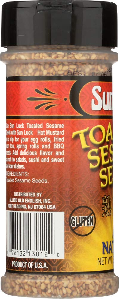 Sun Luck Toasted Sesame Seeds All Natural Gluten Free 3.25 Ounces (3 Pack)